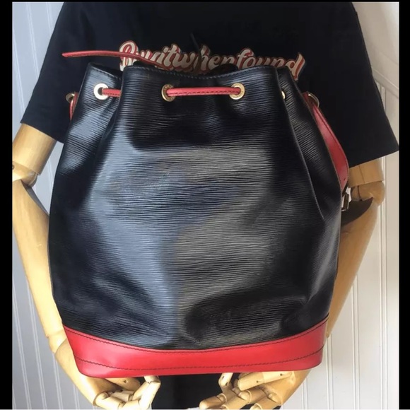 Louis Vuitton Black Red Epi Leather Noe GM Drawstring Bucket Shoulder Bag VI0922 - Picture 5 of 17